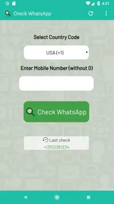 Check & Message Numbers on WhatsApp android App screenshot 3